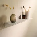 Designfabrik Hamburg Wandregal ohne Bohren | Duschregal selbstklebend | Ablage für Bad, Gästebad, Küche | Modernes Design | 42 cm | Weiß