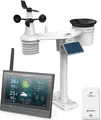 Bresser WLAN Wetterstation 7-in-1 mit Solar-Außensensor, HD-Display, Wettervorhersage, Regenmesser, Windmesser, Hygrometer, USB-Export, Smarthome-kompatibel