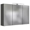Spiegelschrank Arezzo mit LED 3-türig ca. 100x64 cm Grau