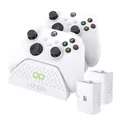 Venom Twin-Ladestation mit 2 x wiederaufladbaren Akkupacks – Weiß (Xbox Series X & S/Xbox One)