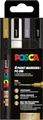 POSCA 186544 - POSCA Marker Set, 4 Acrylstifte PC-3M, Permanent Marker 0,9 - 1,3 mm Rundspitze