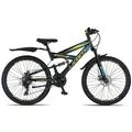 Licorne Bike Strong 2D Premium Mountainbike Shimano,Farbe:Schwarz/Blau/Lime;Zoll:26 - Grün