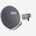 Fuba Sat Anlage 1 Teilnehmer | Satellitenschüssel Komplettset - DAA 850 A Sat-Schüssel 85cm Alu anthrazit + Fuba DEK 117 Single LNB 1 Teilnehmer (DVB-S2, HDTV, UHD 4K/8K, 3D) mit LTE-Störfilter