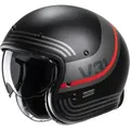 HJC V31 Byron Retro Jethelm, schwarz-grau-rot, Größe M für Männer