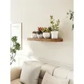 VASAGLE Wandregal Schweberegal, Regalbrett, 40/60/80 cm, 1-tlg., Wandboard für Bilderrahmen, Deko, für Wohnzimmer, Arbeitszimmer, Küche braun 60 cm