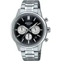 Chronograph CASIO EDIFICE, schwarz, edelstahlfarben, Armbanduhren, Herren, Quarzuhr, Armbanduhr, Herrenuhr, Edelstahlarmband, analog, Tag