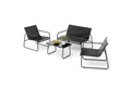 Mondeer Balkonset Gartenmöbel Set 4-tlg, (1 Tisch mit 1 Doppelstuhl 2 Einzelstühlen), Ergonomischen Armlehnen und Stabilem Stahlrahmen
