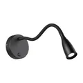 EGLO LED Wandlampe Olivandino, Schwanenhals Leselampe zur Wandmontage, Bettlampe Wand mit Schalter, Wandleuchte Schlafzimmer, Metall und Kunststoff in Schwarz, warmweiß