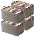 Stoff Aufbewahrungsbox mit Deckel & Griff, 4 Stück Faltbare Aufbewahrung für ...