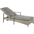 Gartenliege Grau Rattan Inkl. Auflage Verstellbar