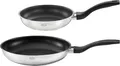 RÖSLE Pfannen-Set BasicLine, Edelstahl 18/10 (Set, 2-tlg., Pfanne Ø 20 cm, Pfanne Ø 24 cm), Ø 20/24 cm, spülmaschinengeeignet, Induktion