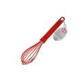 Dr. Oetker Silikon-Schneebesen FLEXXIBLE LOVE, praktischer Rührbesen aus hochwertigem Platinsilikon, spülmaschinengeeignet, handlicher Ballonschneebesen, aufhängbar (Farbe: Rot), Menge: 1 Stück