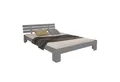 Homestyle4u Massivholzbett 90x200 120x200 140x200 160x200 180x200 Doppelbett Kopfteil Lattenrost (Set, mit Lattenrost, Grau), 160x200, modern, stabil