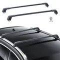 VEVOR Universal-Dachträger-Querträger, max. 120,8 cm (47,6 Zoll) Aluminium-Dachträger-Querträger, passt ohne Lücke auf geriffelte Seitenschienen, 90 kg Tragkraft, verstellbare Querträger