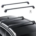 VEVOR Dachträger Universal Dachgepäckträger Auto Alu Querträger 90 kg Tragkraft, passend für erhöhte Seitenschiene mit Lücke, passend Innenabstand des Dachbalkens 102-108 cm