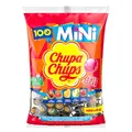 Chupa Chups Mini Classic Lutscher-Beutel, enthält 100 Mini-Lollis, Cola, Orange, Erdbeere, Apfel und Kirsche, geeignet für Geburtstag, 100 x 6g