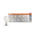 Osram LED Base Classic A60, klare Filament LED-Lampen aus Glas für E27 Sockel, Birnenform, Kaltweiß (4000K), 806 Lumen, Ersatz für herkömmliche 60W-Glühbirnen, 5er-Box