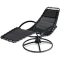 Sonnenliege Wetterfest Ergonomisch Freischwingend Outdoor Gartenliege Liegestuhl Schwingliege Mit Kissen Schwungliege Atmungsaktiv Anthrazit - Casaria