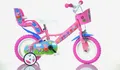 Dino Bikes Kinderfahrrad 12" Peppa Wutz stabiler Stahl-Rahmen, Stützräder, kindgerecht, 1 Gang, mit Stützrädern, Korb und Puppensitz