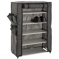 HAKU Kleiderschrank Haku Stoffschrank / Schuhschrank grau-schwarz