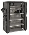 Haku Stoffschrank Schuhschrank grau-schwarz Vliesstoff Kleiderschrank Schuhregal
