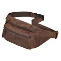 STILORD 'Devon' Vintage Bauchtasche Leder Braun Herren Gürteltasche mit vielen Fächern - Echtleder Hüfttasche Diebstahlsicher - Männer Brusttasche für Reisen & Festival