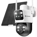 YESKANO 6MP Überwachungskamera Außen Solar,360° PTZ Kamera Überwachung mit Dual-Objektiv,2K Kabellos WLAN Kamera Outdoor, Dual PIR,Farbnachtsicht