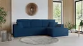 Goldstoff Ecksofa mit Schlaffunktion & Bettkasten - Cordstoff Sofa, Cordstoff Eckcouch, Amalia L-Form Eckcouch, Cordstoff Sofa