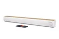 Thomson SB401BT Soundbar – 200W Gesamt-Musikleistung – Bluetooth 5.0 – Optischer, USB- & AUX-Eingang – EQ-Voreinstellungen – Fernbedienung – LED-Quellenanzeige – Wandmontierbar – Weißes & Holz-Design