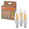 3er Set Osram E14 LED Kerzenlampe CLASSIC besonders effizient klar 2,2W wie 40W 2700K warmweißes Licht - Sehr gute Energieeffizienz