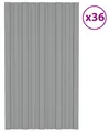 vidaXL Dachpaneel 36 pcs Grau 80 x 45 cm Verzinkter Stahl