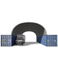 TOOLPORT Container Überdachung Contop 8x12m – PVC Plane 2300N grau – Lagerhalle Schüttgut Unterstand Zelthalle
