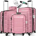 KESSER® 3tlg. Hartschalenkofferset Hartschalenkoffer Reisekoffer Set Reisekofferset Trolley Koffer 4 Rollen ABS-Hartschale Teleskopgriff Inkl. Kofferwaage + Gepäckanhänger Rollkoffer Schloss, M-L-XL