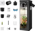 VEVOR Growzelt, 60x60x180 cm, Indoor-Pflanzenzelt mit Vollspektrum-LED-Zuchtlicht & Belüftungssystem, Growbox 600D hochreflektierendes Mylar, Zuchtzelte, Gewächshaus für Blumen & Gemüse