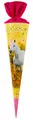 goldbuch 97 117 Schultüte Chiara, Geschenktüte mit Pferd als Motiv, Lackkarton, Geschenkverpackung mit pinkem Filzverschluss (ohne Verschlussband), Zuckertüte rund, Länge 70 cm, Ø 19 cm, Gelb