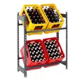 PROREGAL® Flaschenregal Getränkekistenregal Kastenegal CAMEL 2 Ebenen 100x40x30cm Anthrazit, Hochwertiges Getränkekistenregal für Küche Garage Keller