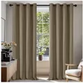 Deconovo Verdunkelungsvorhang Gardinen mit Ösen Blickdichte Vorhang Kälteschutz Schlafzimmer 2er Set, Blackout Curtain einfarbig Thermo Vorhang Verdunkelung Wärmeisolierend gelb 135 cm x 240 cm