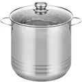 ELO Basic Großraumtopf Brillant 24 cm, Edelstahl, mit Glasdeckel, induktionsgeeignet