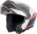 Bogotto FF404 Ezion Klapphelm, schwarz matt/weiß/rot/blau, XS