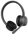 GEQUDIO GC-2 DECT & Bluetooth Headset für AVM FritzBox - Kabellose Anrufsteuerung am FritzFon - Stereo Kopfhörer für PC & Smartphone - HD Audio, Schwarz/Grau