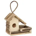 Relaxdays Dekoratives Vogelhaus zum Aufhängen Braun,Hellbraun