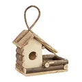 Relaxdays Vogelhaus zum Aufhängen, klassisches Vogelhäuschen aus Holz, handgemachte Vogelvilla zur Dekoration, natur