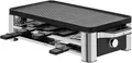 WMF Lono Raclette-Grill für 8 Personen, leistungsstark, gleichmäßiges Grillen und Überbacken, antihaftbeschichtete Pfännchen und Schieber, für idyllische Raclette-Abende, aus edlem Cromargan-Edelstahl