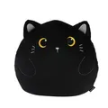 ®  Dekokissen für Kinder/Wohnzimmer, Flauschiges Stoffkissen in Form Black CAT