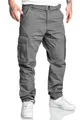 Amaci&Sons Cargohose Herren Loose-fit Jogger Cargo Chino Hose inkl. Gürtel 7028 Dunkelgrau W29