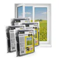 EASYmaxx Insektenschutz-Fensterrahmen Moskitonetz mit Klettverschluss, (4-St), 130x150cm zuschneidbar mit Klettbefestigung