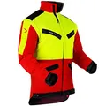 Pfanner® atmungsaktive Forstjacke ZipOff mit CORDURA®, Farbe:rot/gelb, Größe:S