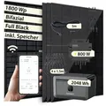 VALE Balkonkraftwerk 1800 Wp mit Speicher Bifazial | Growatt Noah 2.048Wh & Neo 800M-X | 4x 450Wp Full-Black, 5m AC, WiFi