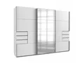 Wimex, Saigon Schwebetürenschrank 3-türig mit Glaselementen - Dekor weiß, Spiegelglas, Modern