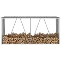 vidaXL Brennholzlager aus verzinktem Stahl 330x84x152 cm Grau